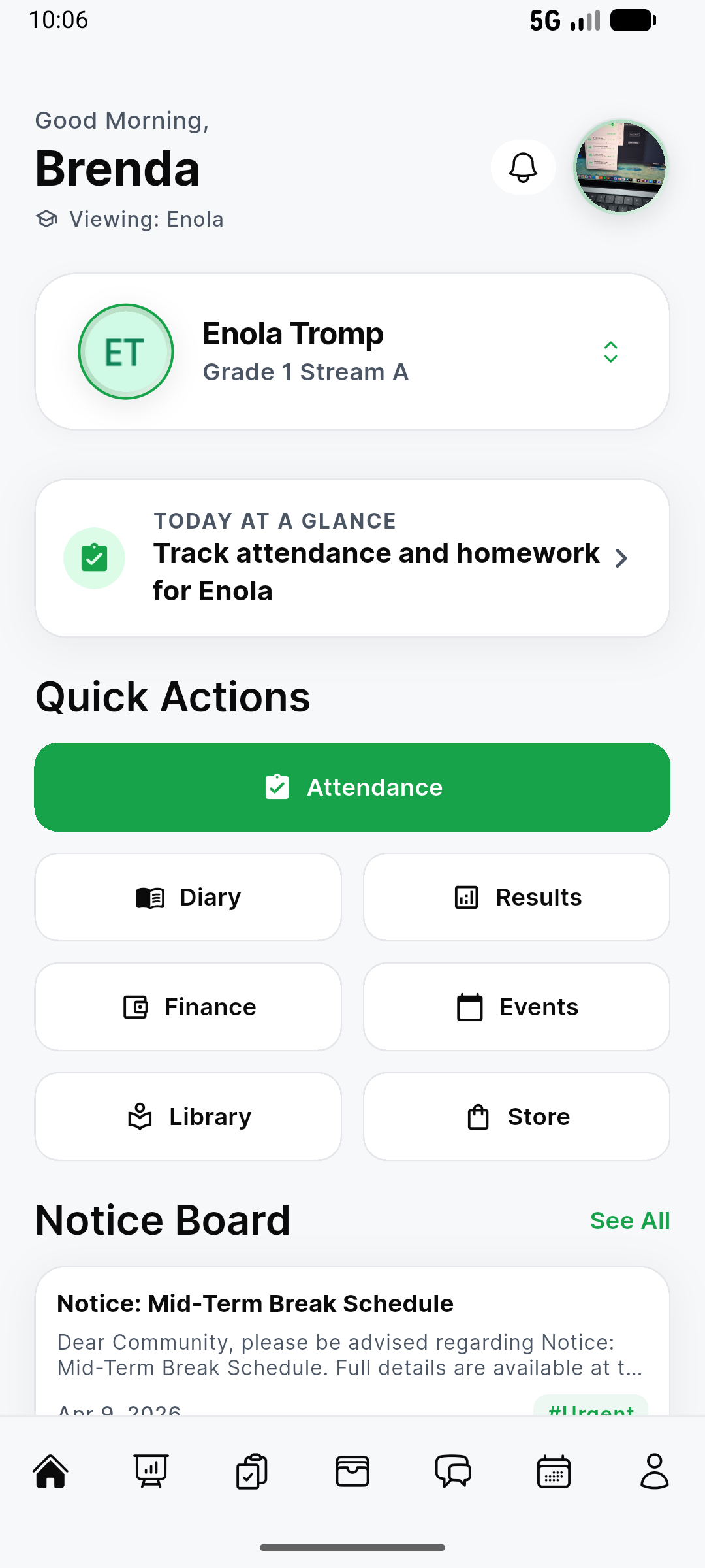 Parent App Interface